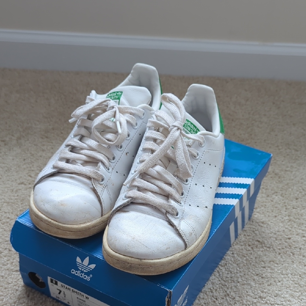Adidas Classic Stan Smith White and Green Shoes